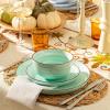 imageSweese Plates and Bowls Sets 18 Piece Dinnerware Set Porcelain Round Dinner Set for 6 Scratch Resistant Dishes Set Dishwasher and Oven Microwave Safe Handpainted Swirl Dishware Sets NeutralAssorted Blue Colors