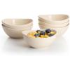 imageSweese 5 Inch Porcelain Small 10 oz Bowls Set of 6 for Dessert  Ice cream  Soup  Rice  Fruits  Small Portions  Microwave Dishwasher and Oven Safe  WhiteBeige