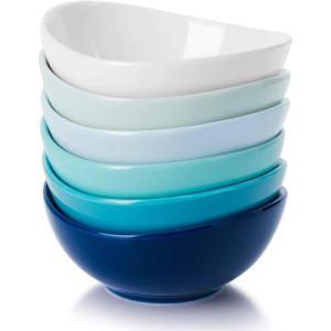 imageSweese 5 Inch Porcelain Small 10 oz Bowls Set of 6 for Dessert  Ice cream  Soup  Rice  Fruits  Small Portions  Microwave Dishwasher and Oven Safe  WhiteCool Assorted Color