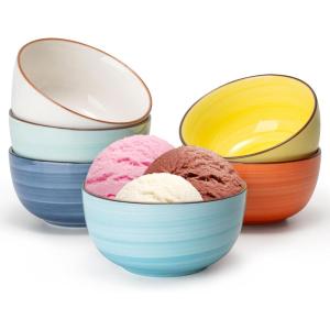 imageSweese Cereal Bowl  20 Oz Soup Bowls Set of 6 for Cereal Snack Rice Salad Side Dishes Porcelain Bowls for Kitchen Decor LEAD ampamp CADMIUM FREE Multicolor Cool Assorted ColorsHot Assorted Colors