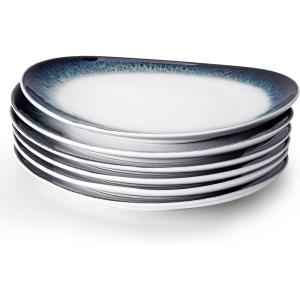 imageSweese Porcelain Dinner Plates 11 Inch Handmade Plates Set of 6 Dish Set for Lunch Party Wedding Restaurant Microwave Oven Dishwasher Safe Each Different11 Inch