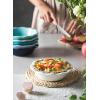 imageSweese 521003 Porcelain Mini Pie Pan Set 65 Inch  12 oz Individual Pie Plate NonStick Pie Dish Round Pie Tins with Ruffled Edge set of 6 Multicolor Cool Assorted ColorWhite
