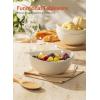 imageSweese 8 Inch Porcelain 42 oz Serving Bowls Set of 4 for Salad  Soup  Snacks  Pasta  Microwave Dishwasher and Oven Safe  WhiteWhite