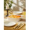 imageSweese 8x8 inch Square Porcelain Baking Dish with Double Handles  NonStick Oven Casserole Pan for Brownie Lasagna Roasting  Great for Serving or CookingWhite