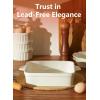 imageSweese 8x8 inch Square Porcelain Baking Dish with Double Handles  NonStick Oven Casserole Pan for Brownie Lasagna Roasting  Great for Serving or CookingWhite