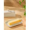 imageSweese Butter Dish with Lid Porcelain Butter Keeper 78 Inch Butter Holder with Handle Cover Butter Container Perfect for East West Coast Butter RedLight Gray