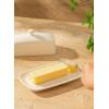 imageSweese Butter Dish with Lid Porcelain Butter Keeper 78 Inch Butter Holder with Handle Cover Butter Container Perfect for East West Coast Butter RedWhite