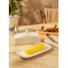 imageSweese Butter Dish with Lid Porcelain Butter Keeper 78 Inch Butter Holder with Handle Cover Butter Container Perfect for East West Coast Butter RedWhite