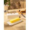 imageSweese Butter Dish with Lid for Countertop  Butter Container  Butter Saver 4oz Beautiful Small Butter Tray for East West Coast Butter Fridge Dishwasher SafeWhite