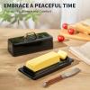 imageSweese Butter Dish with Lid for Countertop  Butter Container  Butter Saver 4oz Beautiful Small Butter Tray for East West Coast Butter Fridge Dishwasher SafeBlack