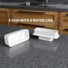 imageSweese Butter Dish with Lid for Countertop French Butter Keeper to Leave On Counter with Water Line Porcelain Butter Dish Butter Holder and Container Great for Kitchen Farmhouse Decor White12512550 Inch