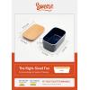 imageSweese Large Butter Dish  Airtight Butter Keeper Holds Up to 2 Sticks of Butter  Porcelain Container with Beech Wooden Lid WhiteNavy