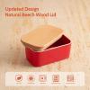 imageSweese Large Butter Dish  Airtight Butter Keeper Holds Up to 2 Sticks of Butter  Porcelain Container with Beech Wooden Lid WhiteRed