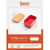 imageSweese Large Butter Dish  Airtight Butter Keeper Holds Up to 2 Sticks of Butter  Porcelain Container with Beech Wooden Lid WhiteRed