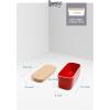 imageSweese Large Butter Dish  Airtight Butter Keeper Holds Up to 2 Sticks of Butter  Porcelain Container with Beech Wooden Lid WhiteRed