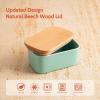 imageSweese Large Butter Dish  Airtight Butter Keeper Holds Up to 2 Sticks of Butter  Porcelain Container with Beech Wooden Lid WhiteTurquoise