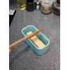 imageSweese Large Butter Dish  Airtight Butter Keeper Holds Up to 2 Sticks of Butter  Porcelain Container with Beech Wooden Lid WhiteTurquoise