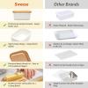 imageSweese Large Butter Dish  Airtight Butter Keeper Holds Up to 2 Sticks of Butter  Porcelain Container with Beech Wooden Lid WhiteWhite