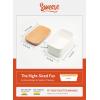 imageSweese Large Butter Dish  Airtight Butter Keeper Holds Up to 2 Sticks of Butter  Porcelain Container with Beech Wooden Lid WhiteWhite