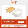 imageSweese Large Butter Dish  Airtight Butter Keeper Holds Up to 2 Sticks of Butter  Porcelain Container with Beech Wooden Lid WhiteWhite