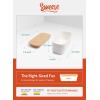 imageSweese Large Butter Dish  Airtight Butter Keeper Holds Up to 2 Sticks of Butter  Porcelain Container with Beech Wooden Lid WhiteWhite
