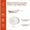 imageSweese Oval Serving Platters 145 Inch Beige Porcelain Serving Platters for Party Large Serving Trays Serving Plates for Fish Dish Steak Restaurant Thanksgiving Serving Dish Set of 2Dove Grey