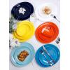 imageSweese Porcelain 78 Inch Dessert Plates Set of 6  White Salad Plates Appetizer Plates Small Plates  Dishwasher Microwave Oven Safe Smooth Glaze Scratch ResistantRainbow Palette