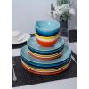 imageSweese Porcelain 78 Inch Dessert Plates Set of 6  White Salad Plates Appetizer Plates Small Plates  Dishwasher Microwave Oven Safe Smooth Glaze Scratch ResistantRainbow Palette