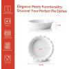 imageSweese Porcelain Deep Fluted Pie Dish for Baking  9 inch Porcelain Pie Plate for Apple Quiche Pot Pies Tart  Leaf  BrownWhite