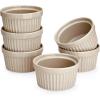 imageSweese Porcelain Souffle Dishes Ramekins  8 Ounce for Souffle Creme Brulee and Ice Cream  Set of 6 TurquoiseBeige gray