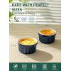 imageSweese Porcelain Souffle Dishes Ramekins  8 Ounce for Souffle Creme Brulee and Ice Cream  Set of 6 TurquoiseNavy