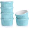 imageSweese Porcelain Souffle Dishes Ramekins  8 Ounce for Souffle Creme Brulee and Ice Cream  Set of 6 TurquoiseTurquoise