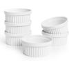 imageSweese Porcelain Souffle Dishes Ramekins  8 Ounce for Souffle Creme Brulee and Ice Cream  Set of 6 TurquoiseWhite