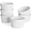 imageSweese Porcelain Souffle Dishes Ramekins  8 Ounce for Souffle Creme Brulee and Ice Cream  Set of 6 TurquoiseWhite