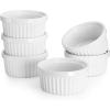 imageSweese Porcelain Souffle Dishes Ramekins  8 Ounce for Souffle Creme Brulee and Ice Cream  Set of 6 TurquoiseWhite