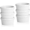 imageSweese Porcelain Souffle Dishes Ramekins  8 Ounce for Souffle Creme Brulee and Ice Cream  Set of 6 TurquoiseWhite