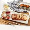 imageSweese Serving Platters Porcelain Vanilla White with Brown Trim Serving Trays for Parties Food and Turkey Large Rectangular Plates  155 Inch Set of 4155 Inch