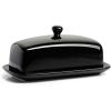 imageSweese Butter Dish with Lid Porcelain Butter Keeper 78 Inch Butter Holder with Handle Cover Butter Container Perfect for East West Coast Butter RedBlack