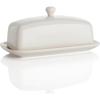 imageSweese Butter Dish with Lid Porcelain Butter Keeper 78 Inch Butter Holder with Handle Cover Butter Container Perfect for East West Coast Butter RedLight Gray