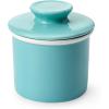 imageSweese French Butter Dish  Butter Crock for Counter with Water Line for Fresh Spreadable Butter  French Butter Keeper with Lid  Housewarming Gift For The One Who Has It All  WhiteTurquoise