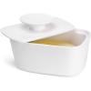 imageSweese Large Butter Dish with Lid Porcelain Butter Keeper Container  Perfect for East Coast West Coast Butter and Kerrygold Butter Butter Crock with Lid Gift  WhiteWhite