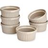 imageSweese Porcelain Souffle Dishes Ramekins  8 Ounce for Souffle Creme Brulee and Ice Cream  Set of 6 TurquoiseBeige gray