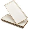 imageSweese Serving Platters Porcelain Vanilla White with Brown Trim Serving Trays for Parties Food and Turkey Large Rectangular Plates  155 Inch Set of 4155 Inch