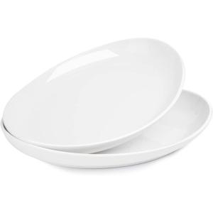 imageSweese Oval Serving Platters 145 Inch White Porcelain Serving Platters for Party Large Oval Serving Trays Serving Plates for Fish Dish Steak Restaurant Dessert Shop Set of 2