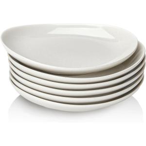 imageSweese Porcelain 78 Inch Dessert Plates Set of 6  White Salad Plates Appetizer Plates Small Plates  Dishwasher Microwave Oven Safe Smooth Glaze Scratch ResistantLight Grey