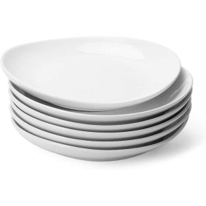 imageSweese Porcelain 78 Inch Dessert Plates Set of 6  White Salad Plates Appetizer Plates Small Plates  Dishwasher Microwave Oven Safe Smooth Glaze Scratch ResistantWhite