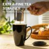 imageSweese 15 OZ Porcelain Tea Mug with Infuser and Lid Loose Leaf Tea Cup Gifts for Tea Lover Bluish GreyBlack