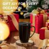 imageSweese 15 OZ Porcelain Tea Mug with Infuser and Lid Loose Leaf Tea Cup Gifts for Tea Lover Bluish GreyBlack
