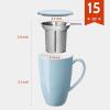 imageSweese 15 OZ Porcelain Tea Mug with Infuser and Lid Loose Leaf Tea Cup Gifts for Tea Lover Bluish GreyBluish Grey