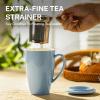imageSweese 15 OZ Porcelain Tea Mug with Infuser and Lid Loose Leaf Tea Cup Gifts for Tea Lover Bluish GreyBluish Grey